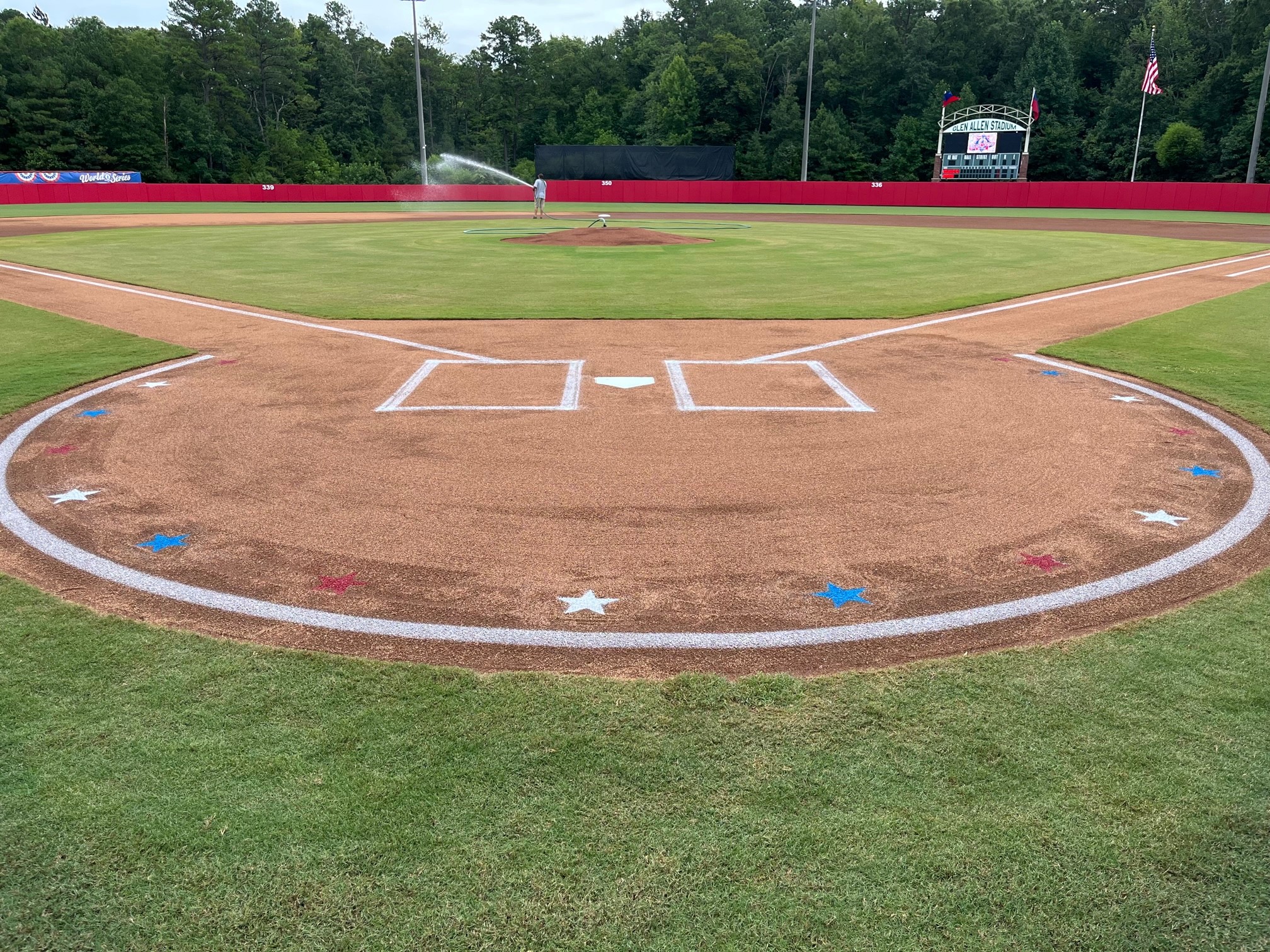 photo of the glen allen stadium field right before the start of the 2024 babe ruth world series