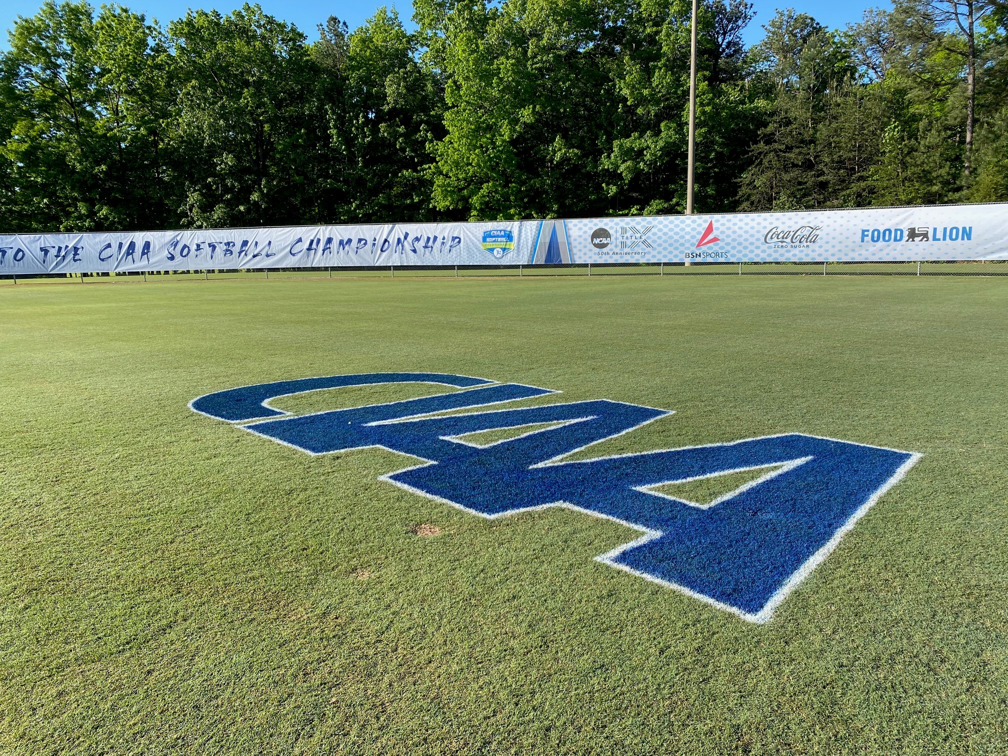 photo of the CIAA logo on a softball field at rf&p park